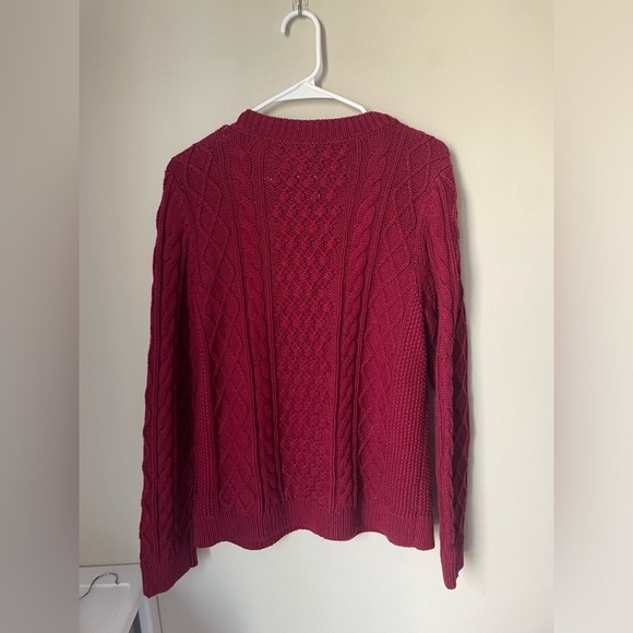 Talbots Berry Red Cable Knit Sweater Size X New with tags - Picture 6 of 7